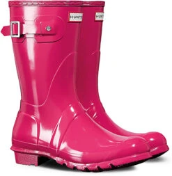 Hunter Women's Original Short Gloss Rain Boot -Sports Shoes Discount Shop hunter womens original short gloss rain boot bright pink wfs1000rgl rbp 06338.1536966688