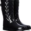 Hunter Women's Original Short Refined Quilted Gloss Rain Boot -Sports Shoes Discount Shop hunter womens original short refined quilted gloss black wfs1029rgl blk 56859.1536984076.600.600